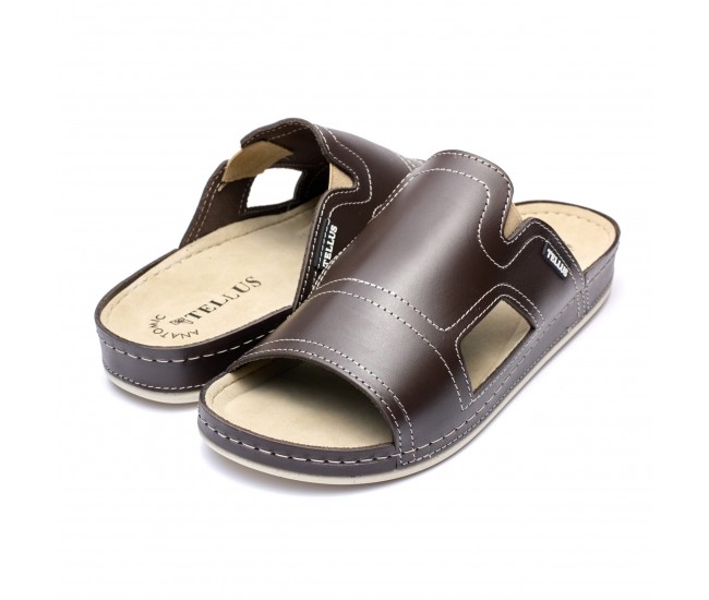 Papuci piele barbati Tellus 30-01