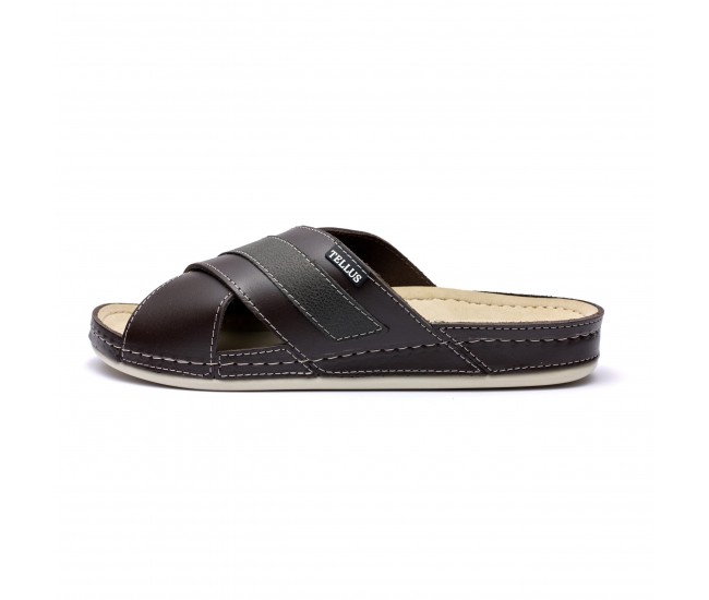 Papuci piele barbati Tellus 30-03