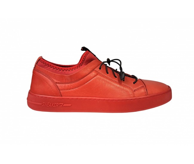 SNEAKERS BARBATI SPORT, PIELE NATURALA, CIUCALETI SHOES, 321ROSU