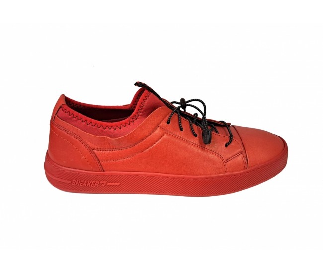 SNEAKERS BARBATI SPORT, PIELE NATURALA, CIUCALETI SHOES, 321ROSU