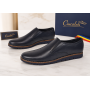 Pantofi barbati bleumarin din piele naturala tip slip-on cu talpa confort 330EBLUE