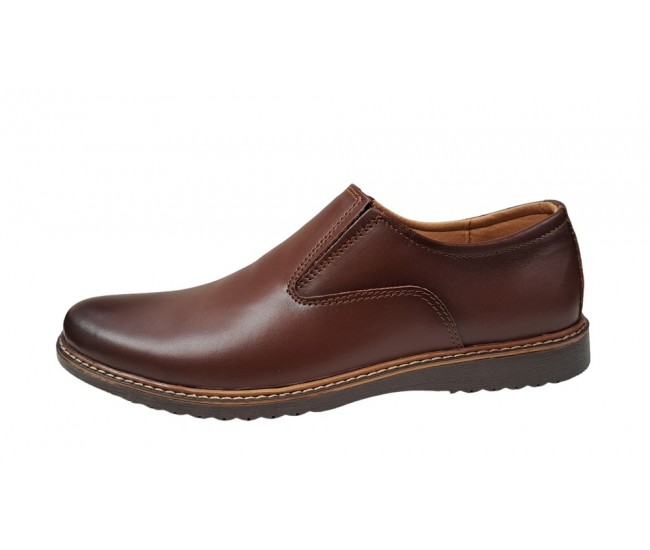 Pantofi barbati casual, din piele naturala maro, CIUCALETI SHOES, 330ELM