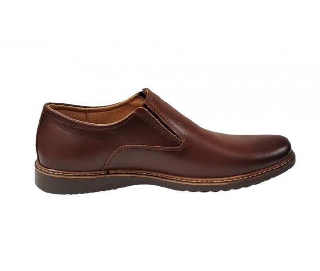 Pantofi barbati casual, din piele naturala maro, CIUCALETI SHOES, 330ELM