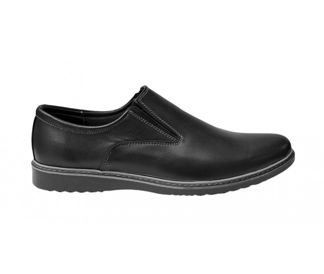 Pantofi barbati casual, din piele naturala negru, CIUCALETI SHOES, 330ELN