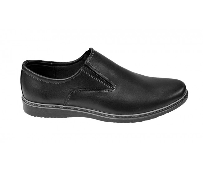 Pantofi barbati casual, din piele naturala negru, CIUCALETI SHOES, 330ELN
