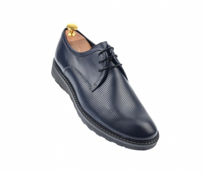 Pantofi barbati sport eleganti, cu siret, din piele naturala albastra - 336ALBASRU Pantofi barbati sport eleganti, cu siret, din piele naturala albastra - 336ALBASRU