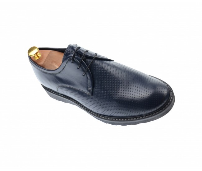 Pantofi barbati sport eleganti, cu siret, din piele naturala albastra - 336ALBASRU Pantofi barbati sport eleganti, cu siret, din piele naturala albastra - 336ALBASRU