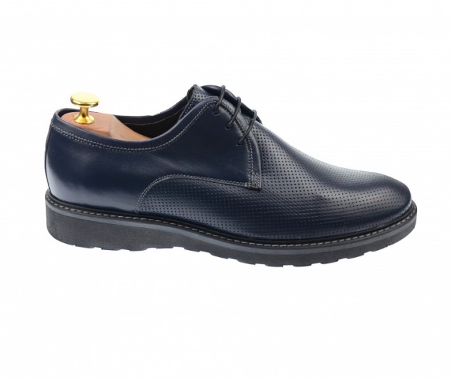 Pantofi barbati sport eleganti, cu siret, din piele naturala albastra - 336ALBASRU Pantofi barbati sport eleganti, cu siret, din piele naturala albastra - 336ALBASRU