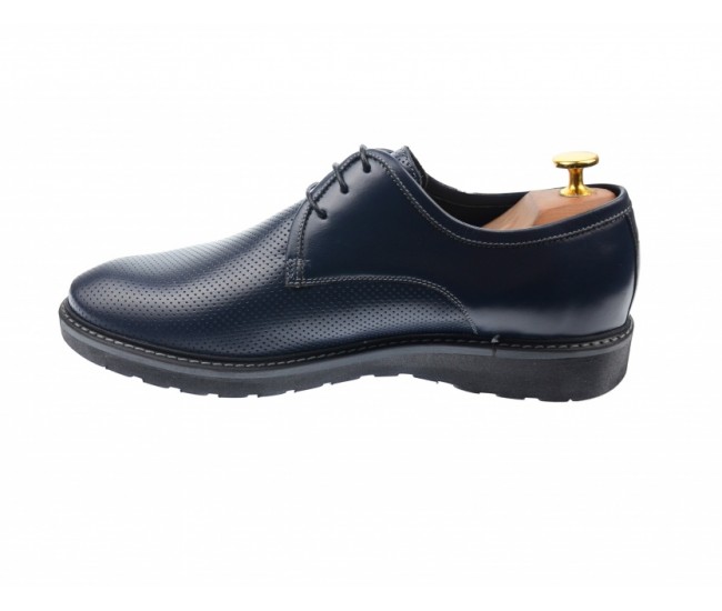 Pantofi barbati sport eleganti, cu siret, din piele naturala albastra - 336ALBASRU Pantofi barbati sport eleganti, cu siret, din piele naturala albastra - 336ALBASRU