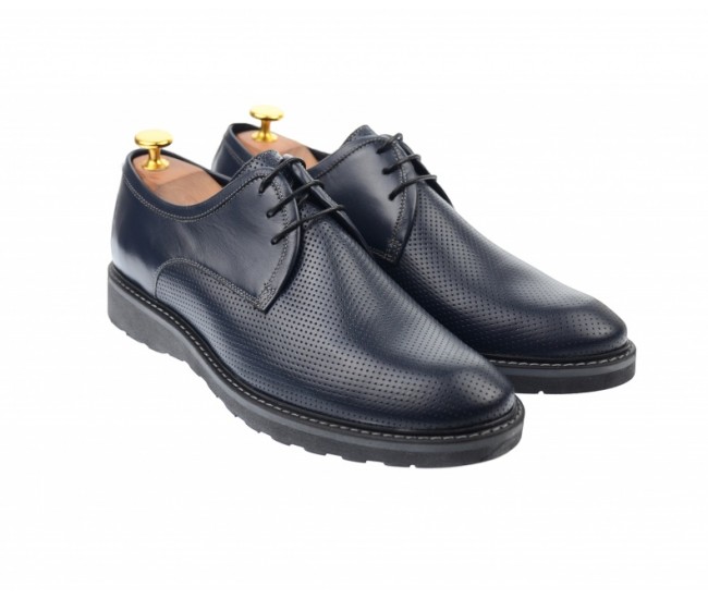 Pantofi barbati sport eleganti, cu siret, din piele naturala albastra - 336ALBASRU Pantofi barbati sport eleganti, cu siret, din piele naturala albastra - 336ALBASRU