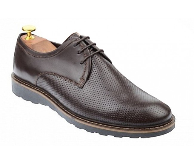 Marimea 41 Pantofi barbati casual din piele naturala Maro 336A