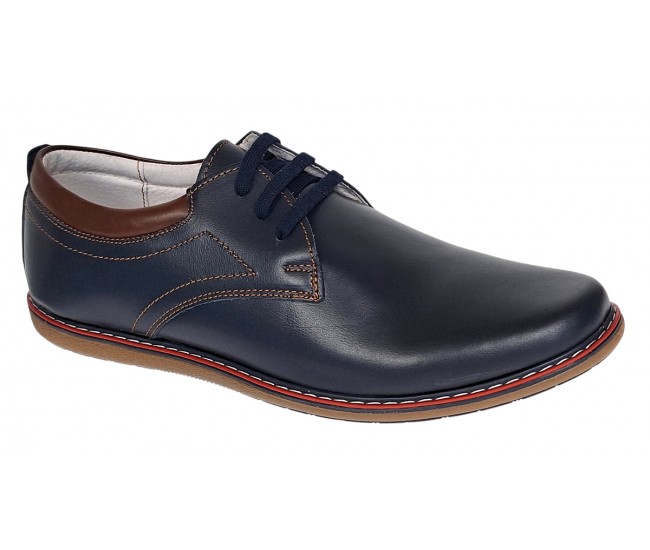 Oferta Pantofi barbati din piele naturala bleumarin 338BLM