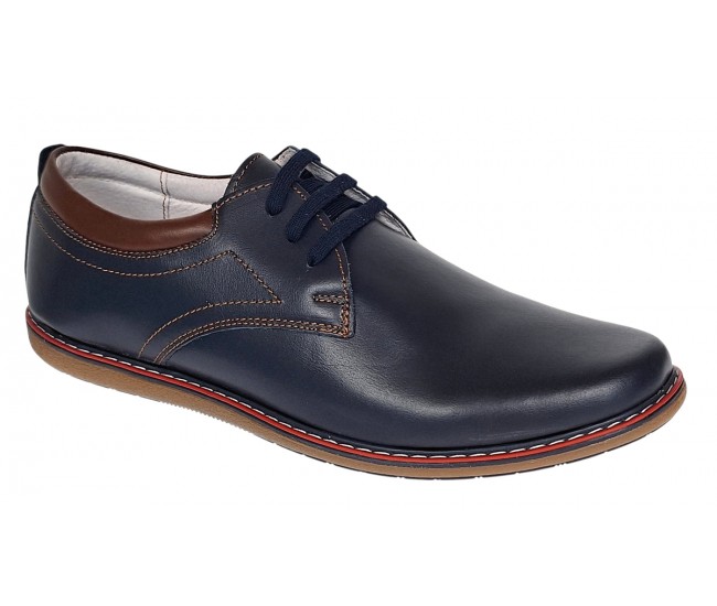 Oferta Pantofi barbati din piele naturala bleumarin 338BLM