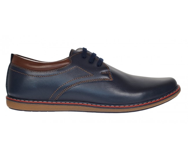 Oferta Pantofi barbati din piele naturala bleumarin 338BLM