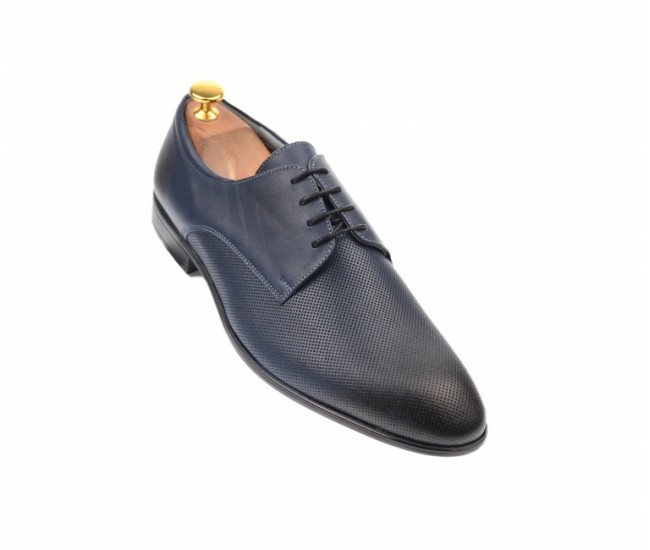 Pantofi derby barbati perforati, cu siret, din piele naturala bluemarin - 346ABLM Pantofi derby barbati perforati, cu siret, din piele naturala bluemarin - 346ABLM