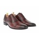 Pantofi barbati eleganti cu perforatii din piele naturala de culoare visinie - 356VIS