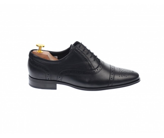 Pantofi barbati eleganti, cu siret, din piele naturala neagra - 359NEGRU