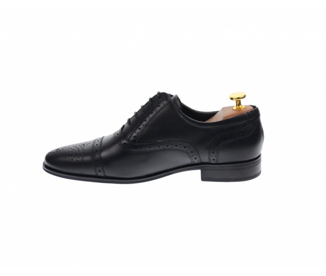 Pantofi barbati eleganti, cu siret, din piele naturala neagra - 359NEGRU