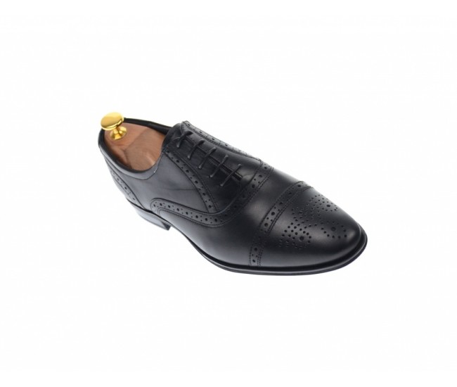 Pantofi barbati eleganti, cu siret, din piele naturala neagra - 359NEGRU
