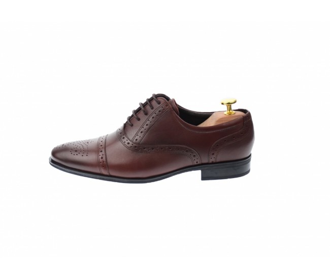 Pantofi barbati eleganti, cu siret, din piele naturala visiniu - 359VIS