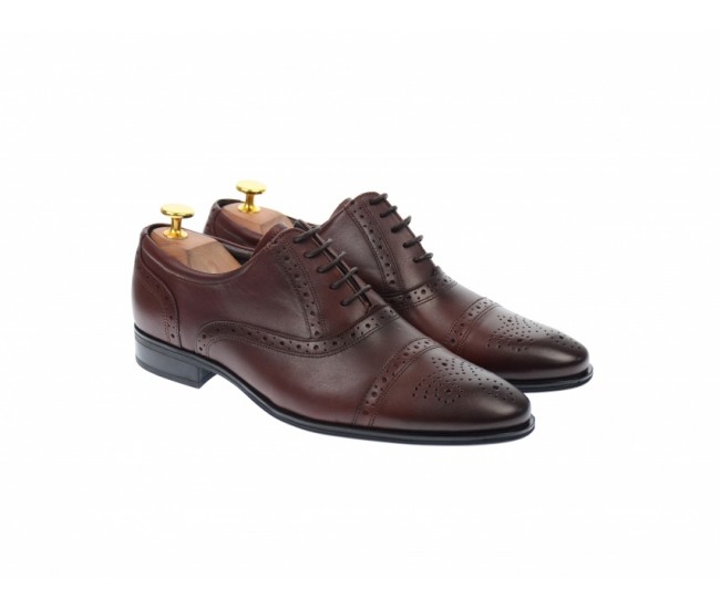 Pantofi barbati eleganti, cu siret, din piele naturala visiniu - 359VIS Pantofi barbati eleganti, cu siret, din piele naturala visiniu - 359VIS