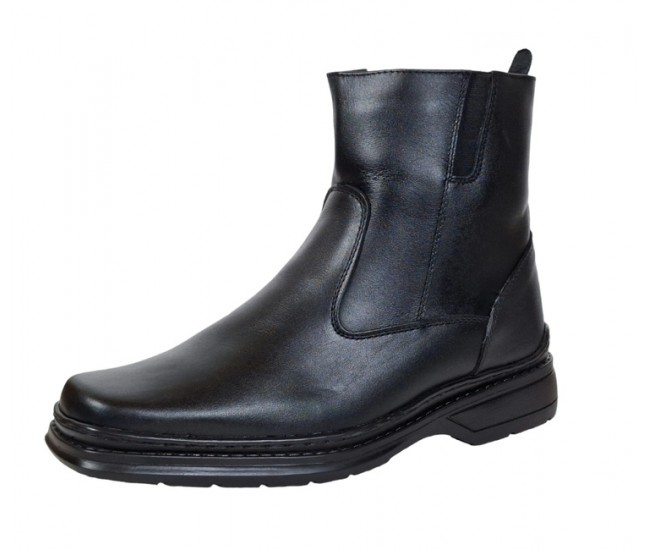 Ghete barbati, din piele naturala, model casual, inchidere cu fermoar, imblanite, calapod lat - 4013N