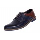 Pantofi barbati casual din piele naturala, bleumarin, maro 414SBLM