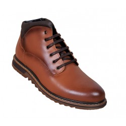 Ghete barbati din piele naturala imblanite, Maro 415M