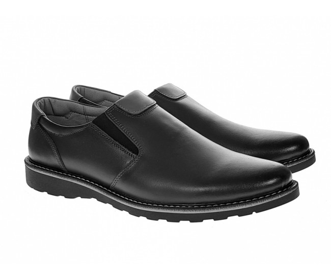 Pantofi barbati casual, din piele naturala, cu elastic, Ciucaleti Shoes, 480ELN