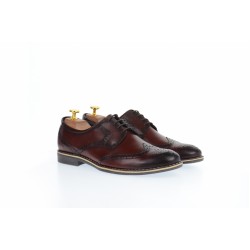 Pantofi barbati casual, visinii din piele naturala  - 500VIS