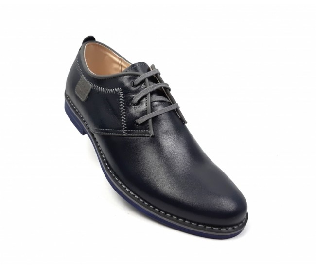 Pantofi barbati, casual din piele naturala bleumarin inchis - 501BOXGBL