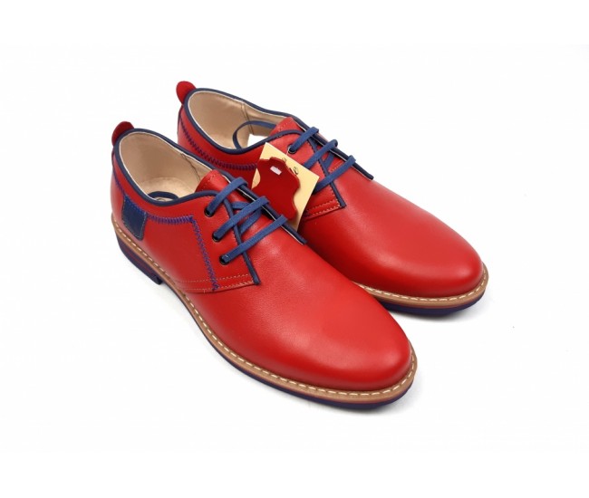 Pantofi barbati rosii, casual din piele naturala BOX - 501RBOXBL