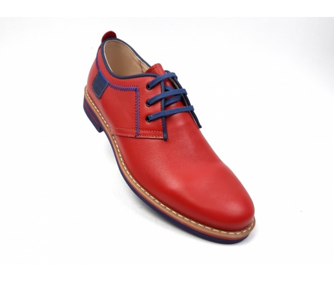 Pantofi barbati, casual din piele naturala Rosu 501RBOXBL