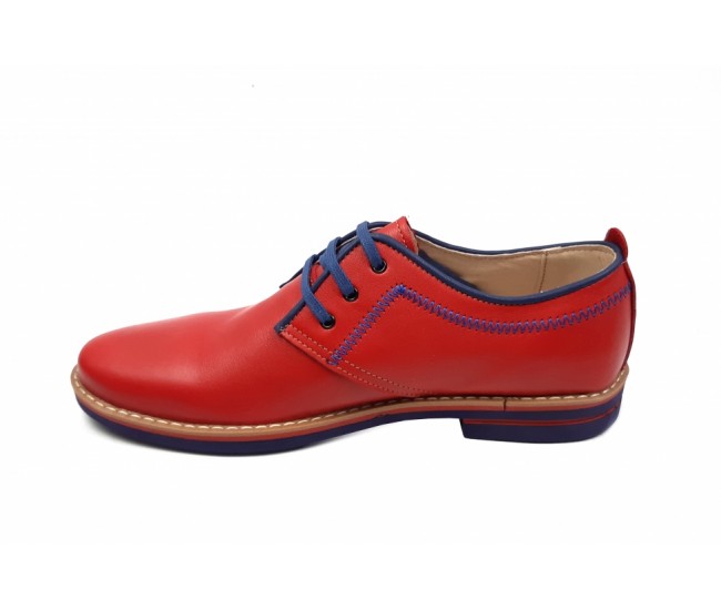Pantofi barbati, casual din piele naturala Rosu 501RBOXBL
