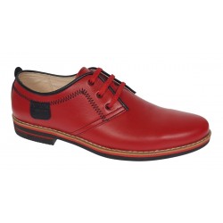 Pantofi barbati casual din piele naturala - Rosu 501RN Marimea 39