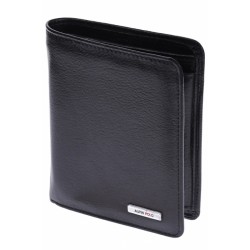 Portofel barbati din piele naturala, negru, 10 x 13 cm, 503N