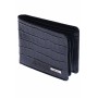 Portofel barbati din piele naturala, design crocodil, negru, 12 x 10 cm, 510CROCON