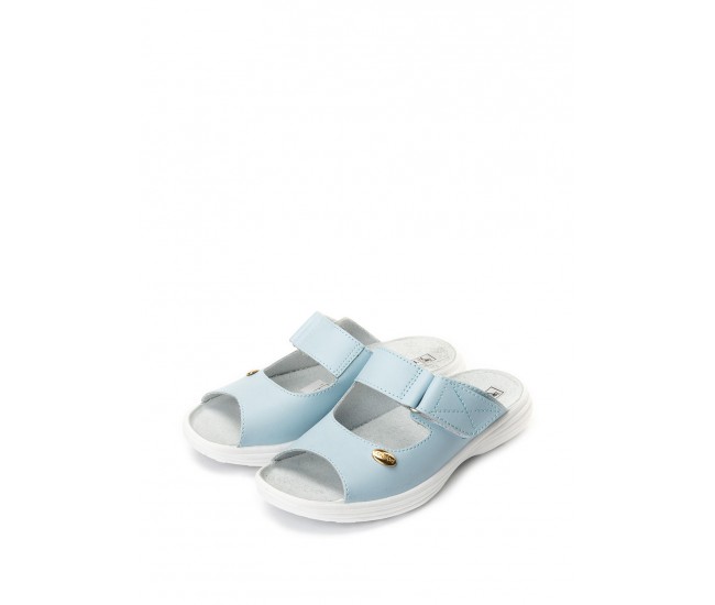 Papuci deschiși din piele “Tellus” 54-09 Albastru deschis - 41