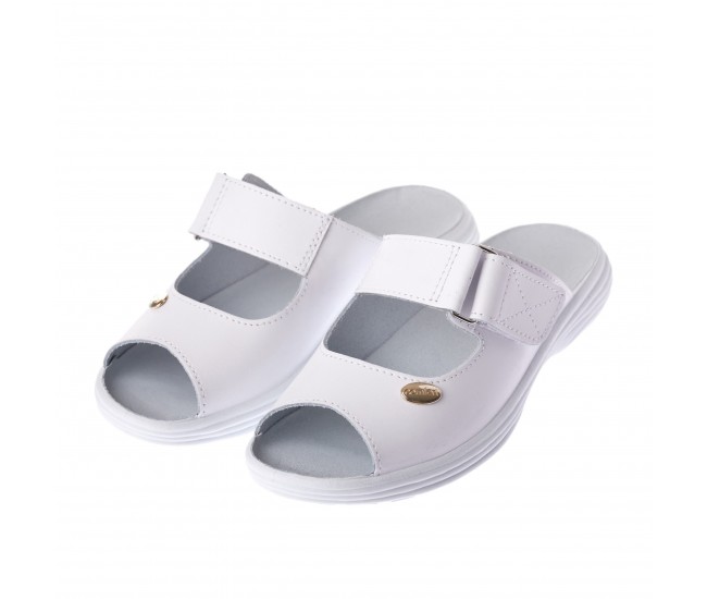 Papuci deschiși din piele “Tellus” 54-09 Alb - 40