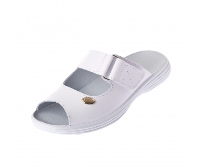 Papuci deschiși din piele “Tellus” 54-09 Alb - 40