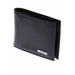 Portofel barbati din piele naturala, negru, 11 x 9 cm, 590N