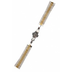 Curea de ceas din metal, 18 mm x 18 cm, argintiu/auriu