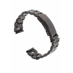 Curea de ceas din metal, 18 mm x 17 cm, negru