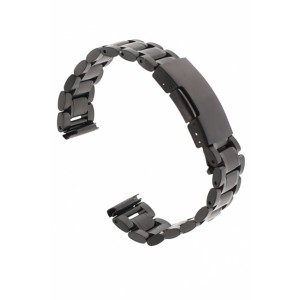 Curea de ceas din metal, 18 mm x 17 cm, negru