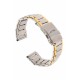 Curea de ceas din metal, 20 mm x 19 cm, argintiu/auriu