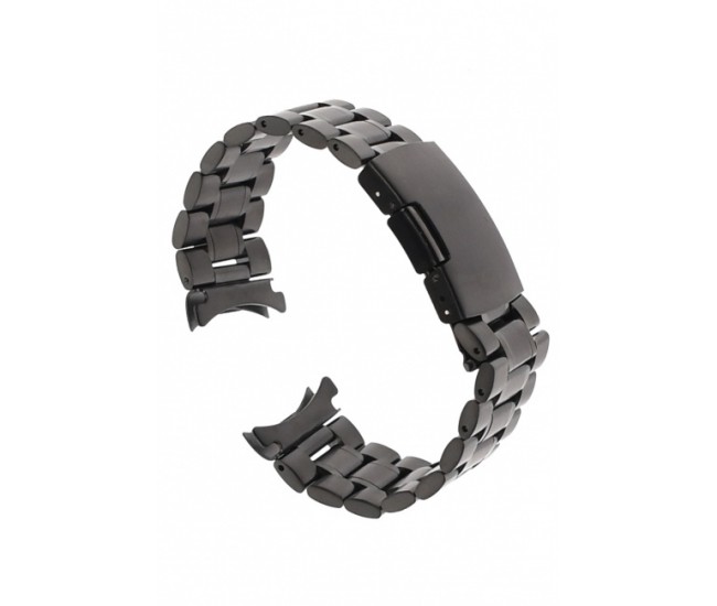 Curea de ceas din metal, 20 mm x 17 cm, negru