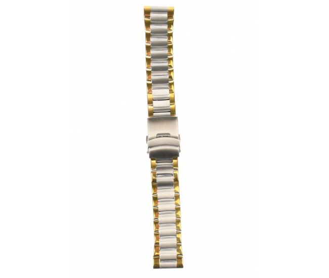 Curea de ceas din metal, 22 mm x 19 cm, argintiu/auriu