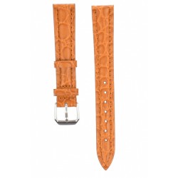 Curea de ceas din piele, 16 mm x 14 cm, crocodil, maro