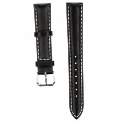 Curea de ceas din piele mata, 18 mm x 16 cm, negru