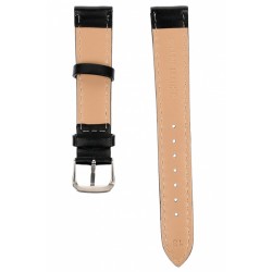 Curea de ceas din piele mata, 18 mm x 16 cm, negru